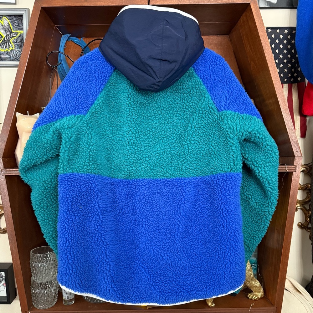 Nike - Sherpa Half-Zip Sportswear Hoodie - Blue/Green - Women’s Small - Picture 6 of 8